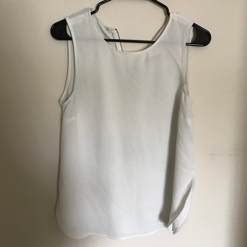 F21 white/grey work blouse